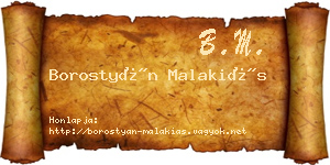 Borostyán Malakiás névjegykártya